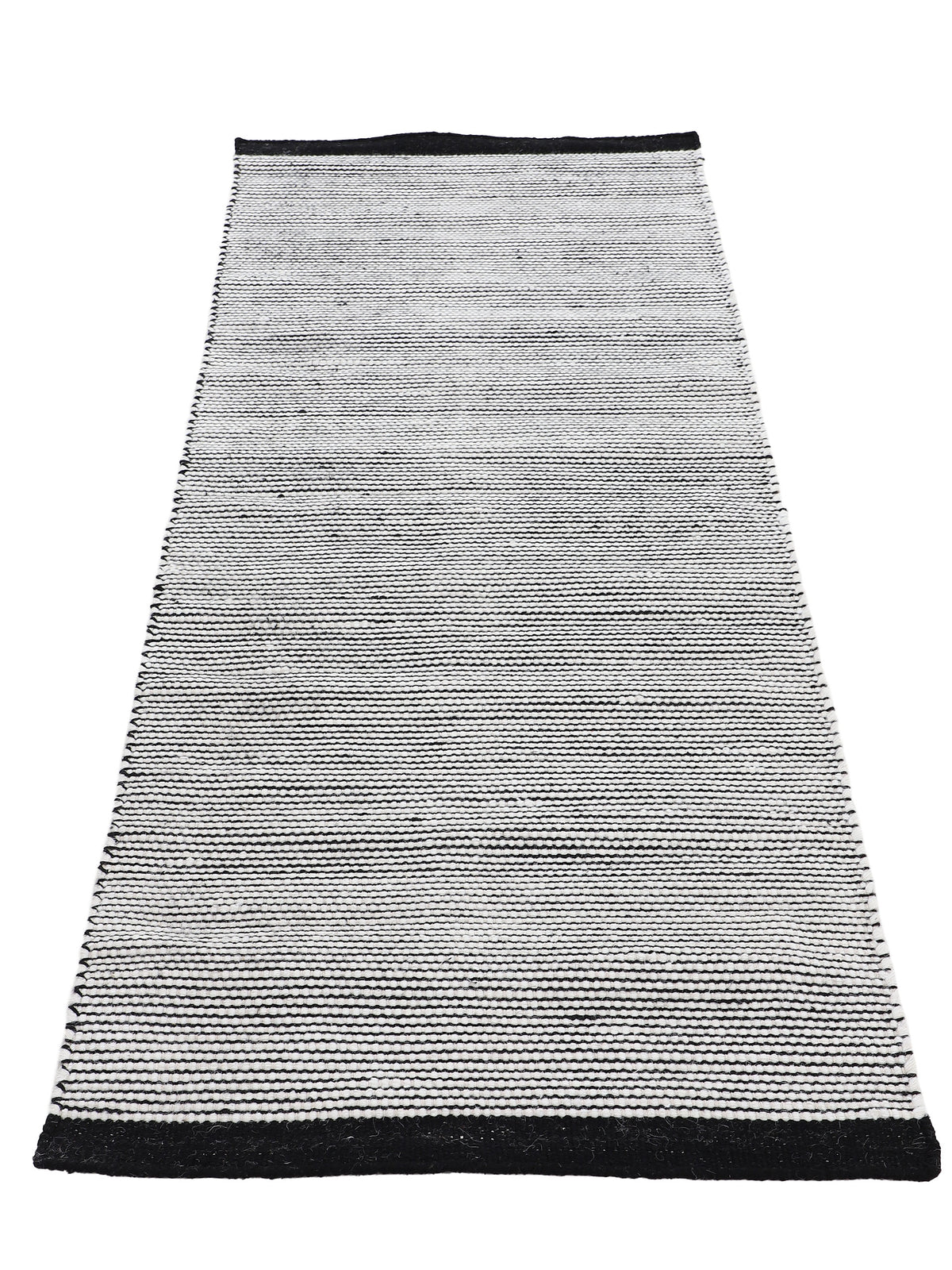 Wollteppich Mona Läufer Schwarz/Weiß