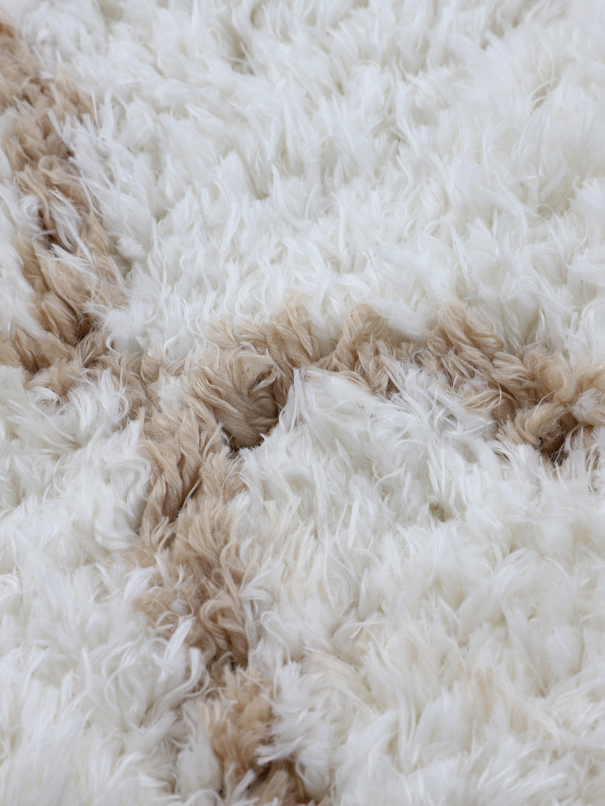 Hochflorteppich Eddy Rund Beige