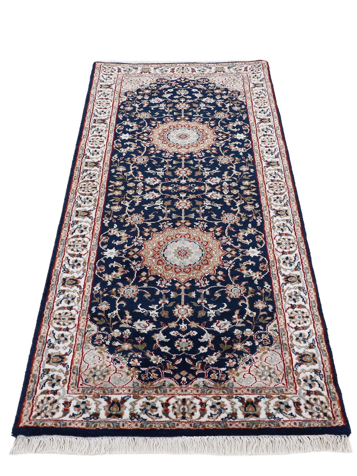 Nain Teppich Läufer Blau
