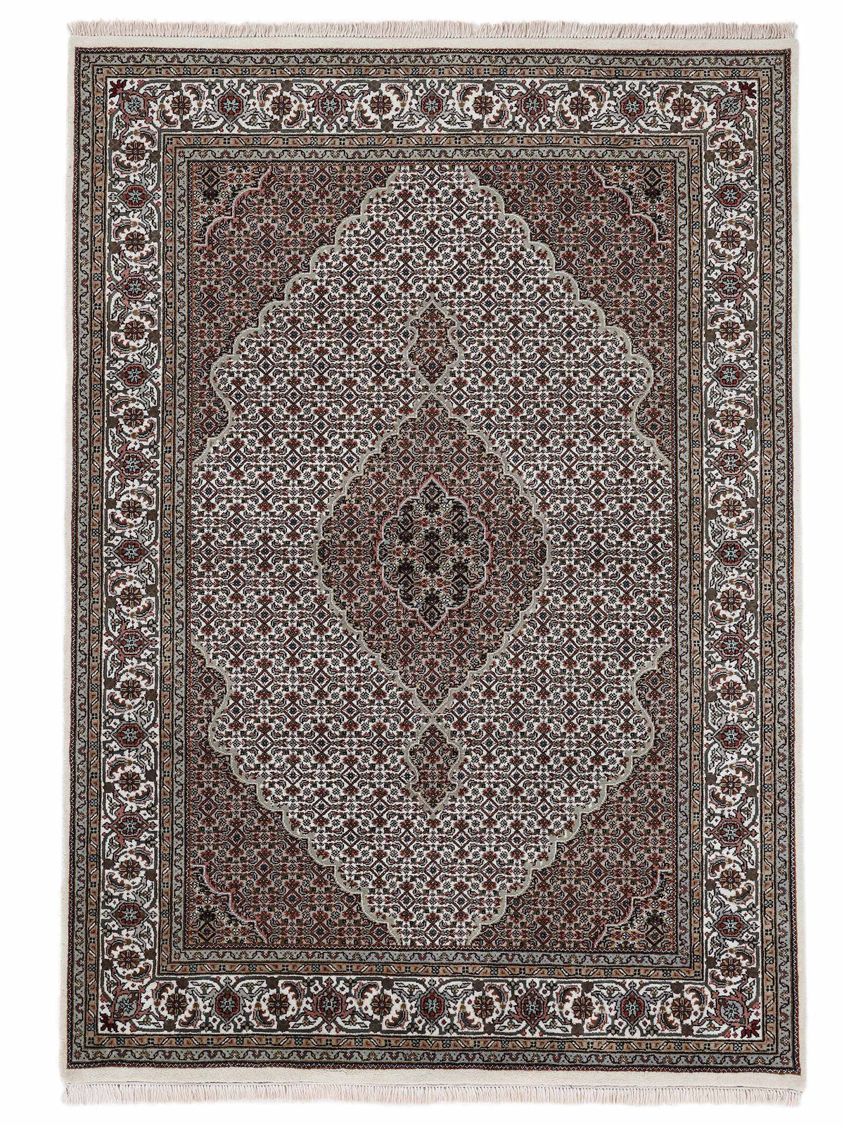 Tabriz Mahi Teppich Creme
