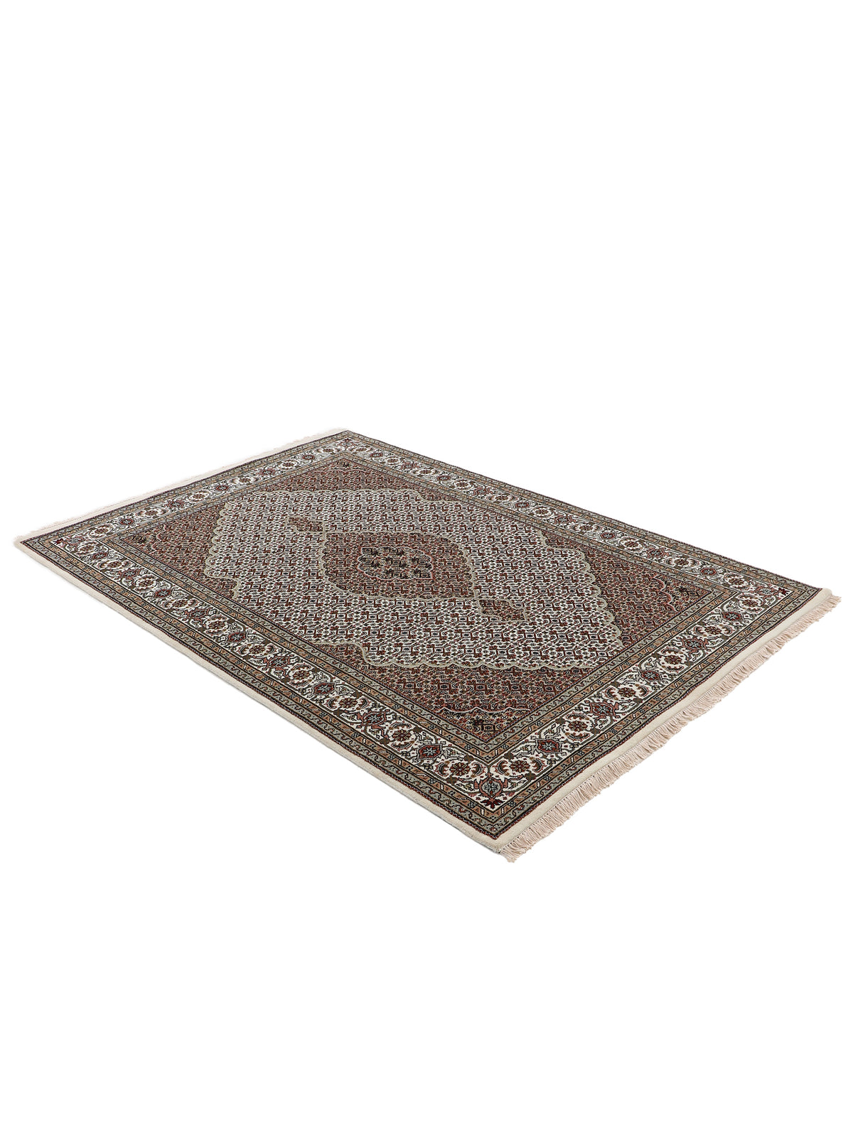 Tabriz Mahi Teppich Creme