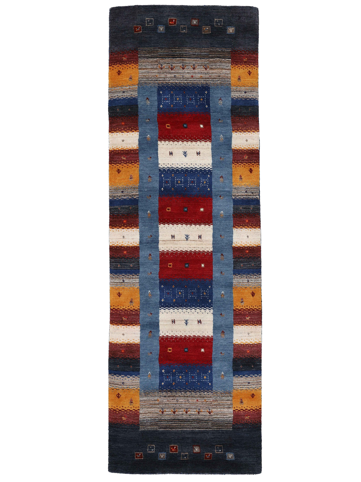 Wollteppich Gabbeh Don Läufer Multicolor