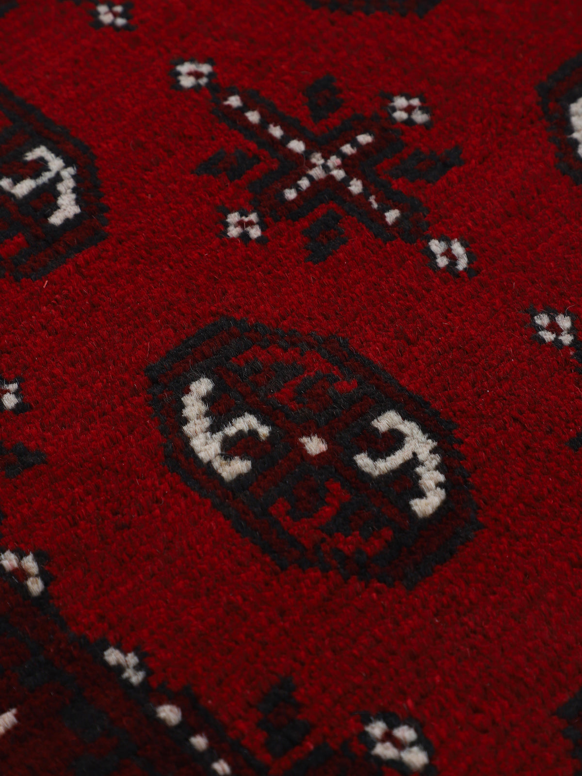 Afghan Akhche Bokhara Teppich Rot
