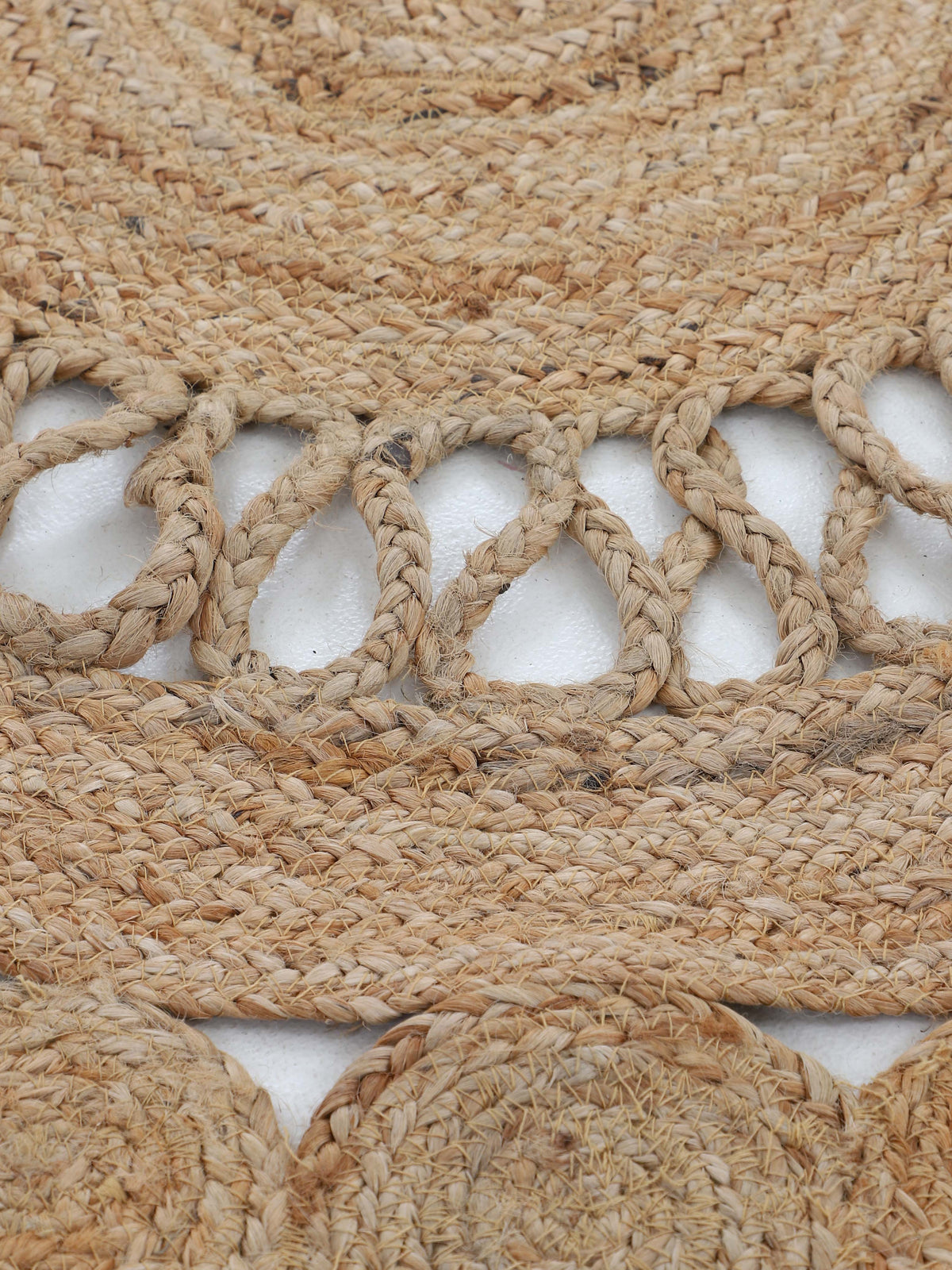 Juteteppich Ella Rund Beige