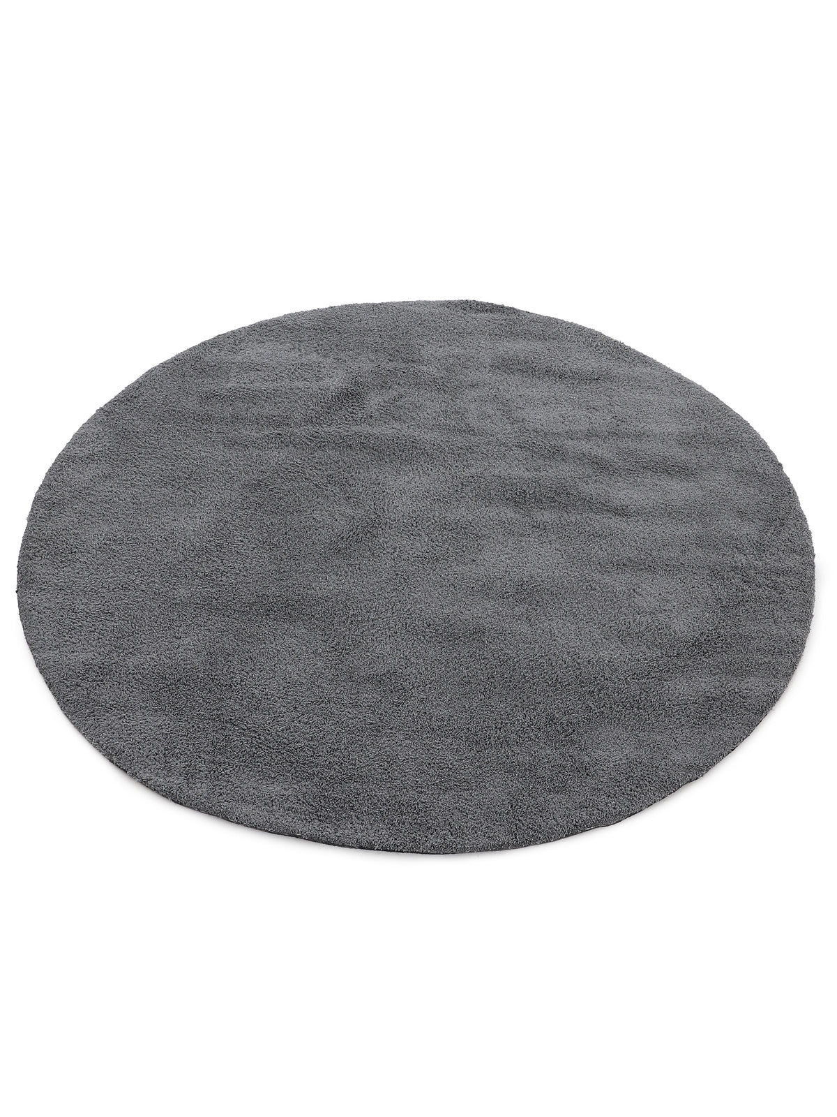 Hochflorteppich Silky Rund Grau