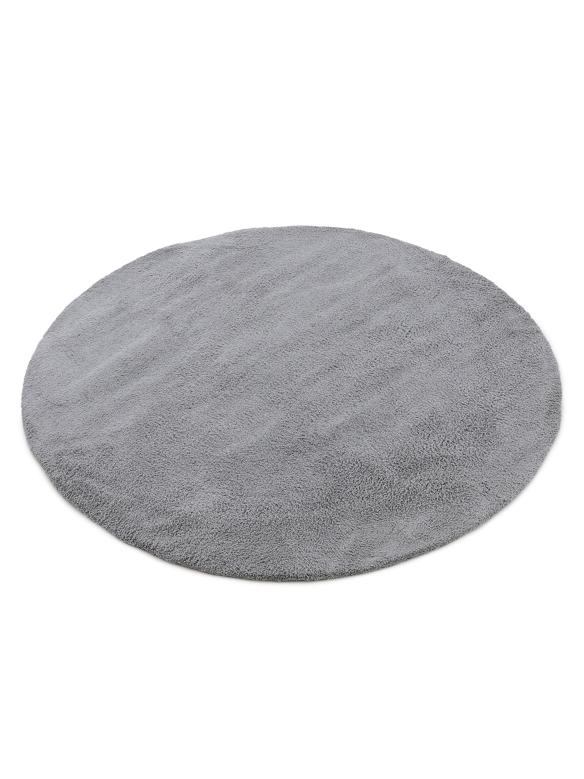 Hochflorteppich Silky Rund Hellgrau