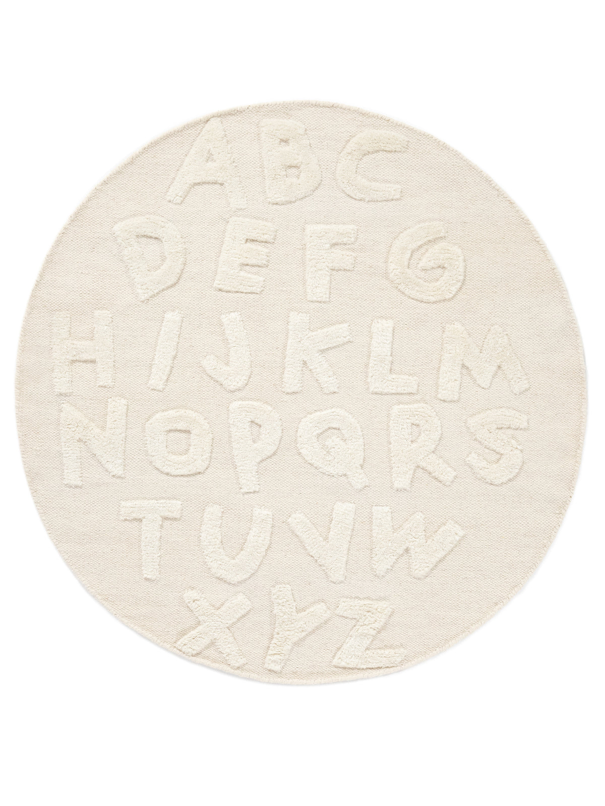 Kinderteppich ABC Rund Creme
