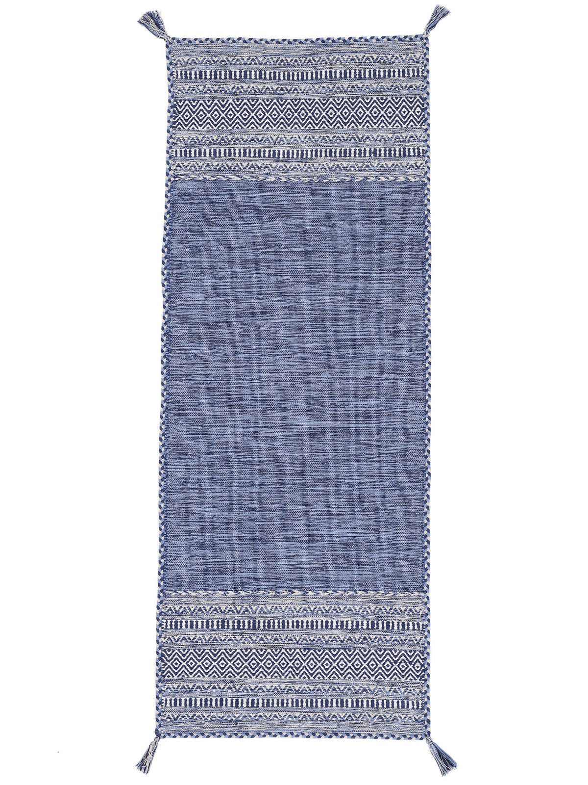 Flachgewebeteppich Kelim Azizi Läufer Blau in blau aus baumwolle