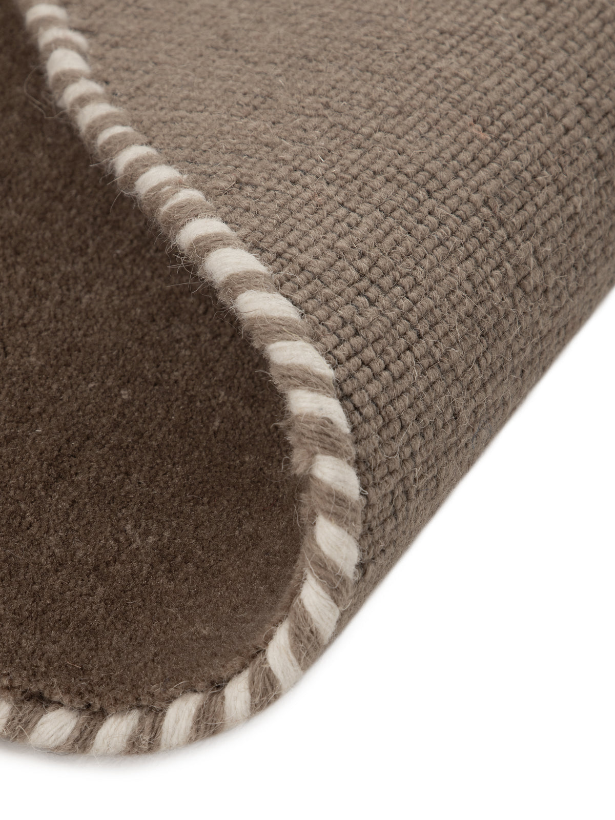 Wollteppich Gabbeh Lola Rund Taupe aus Wolle
