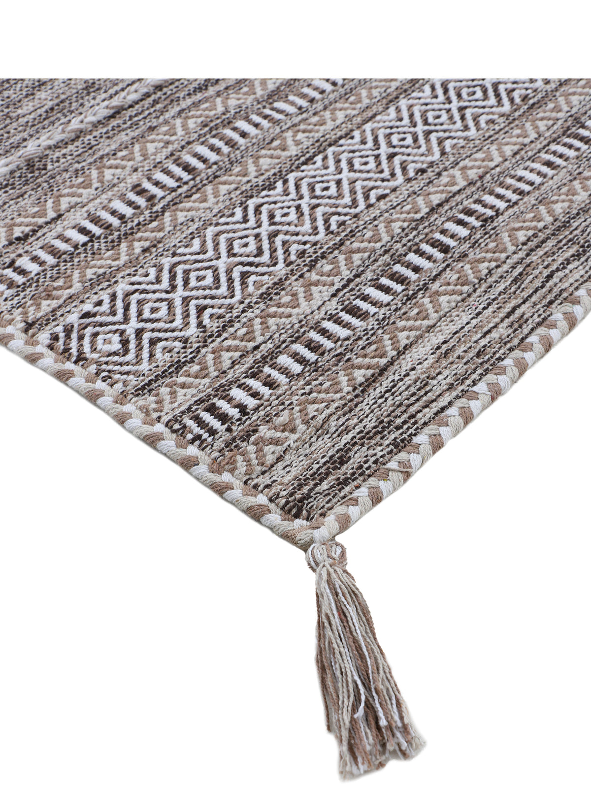 Flachgewebeteppich Kelim Azizi Läufer Beige in beige aus baumwolle
