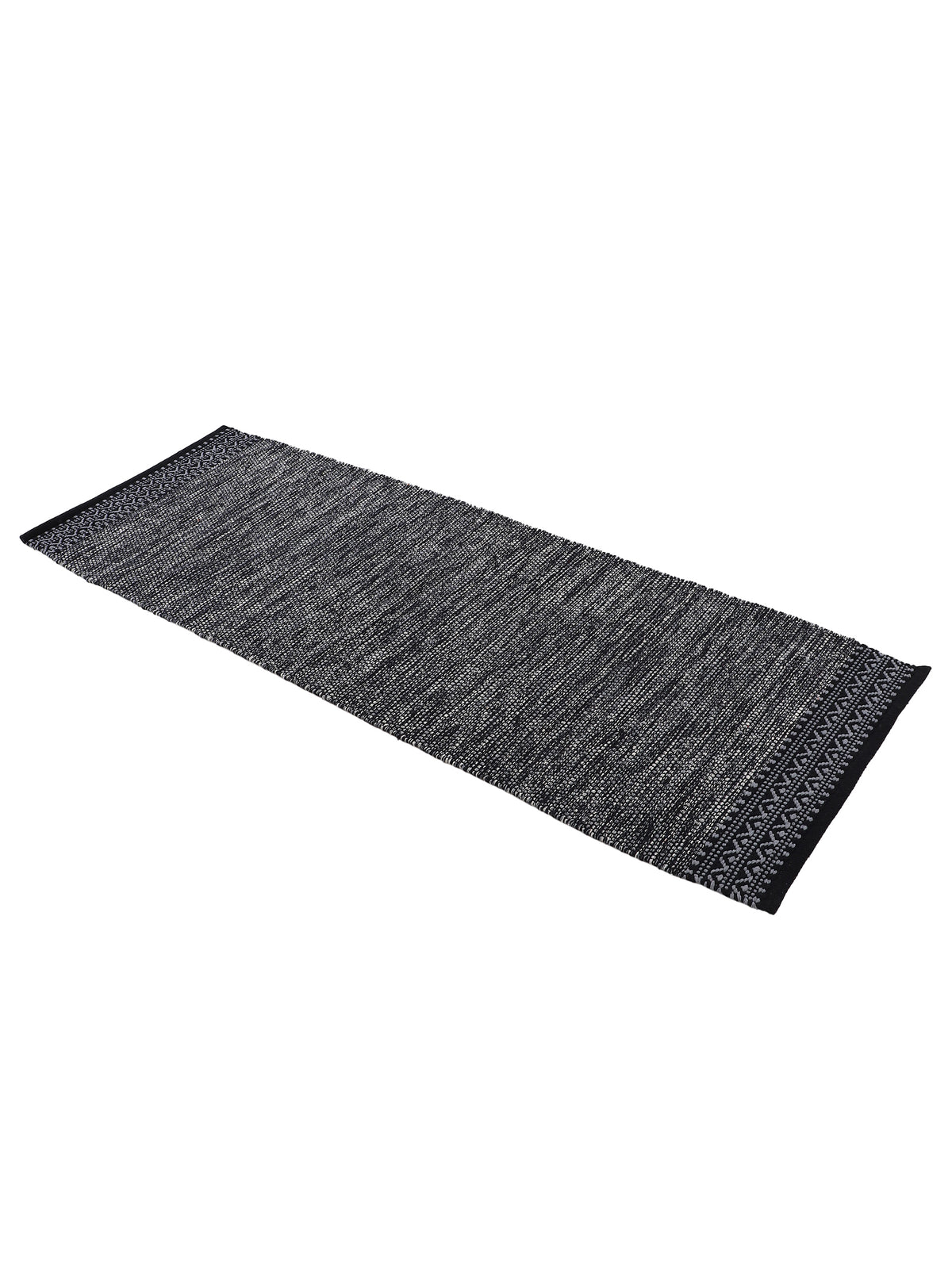 Flachgewebeteppich Kelim Mia Läufer Schwarz in schwarz aus baumwolle