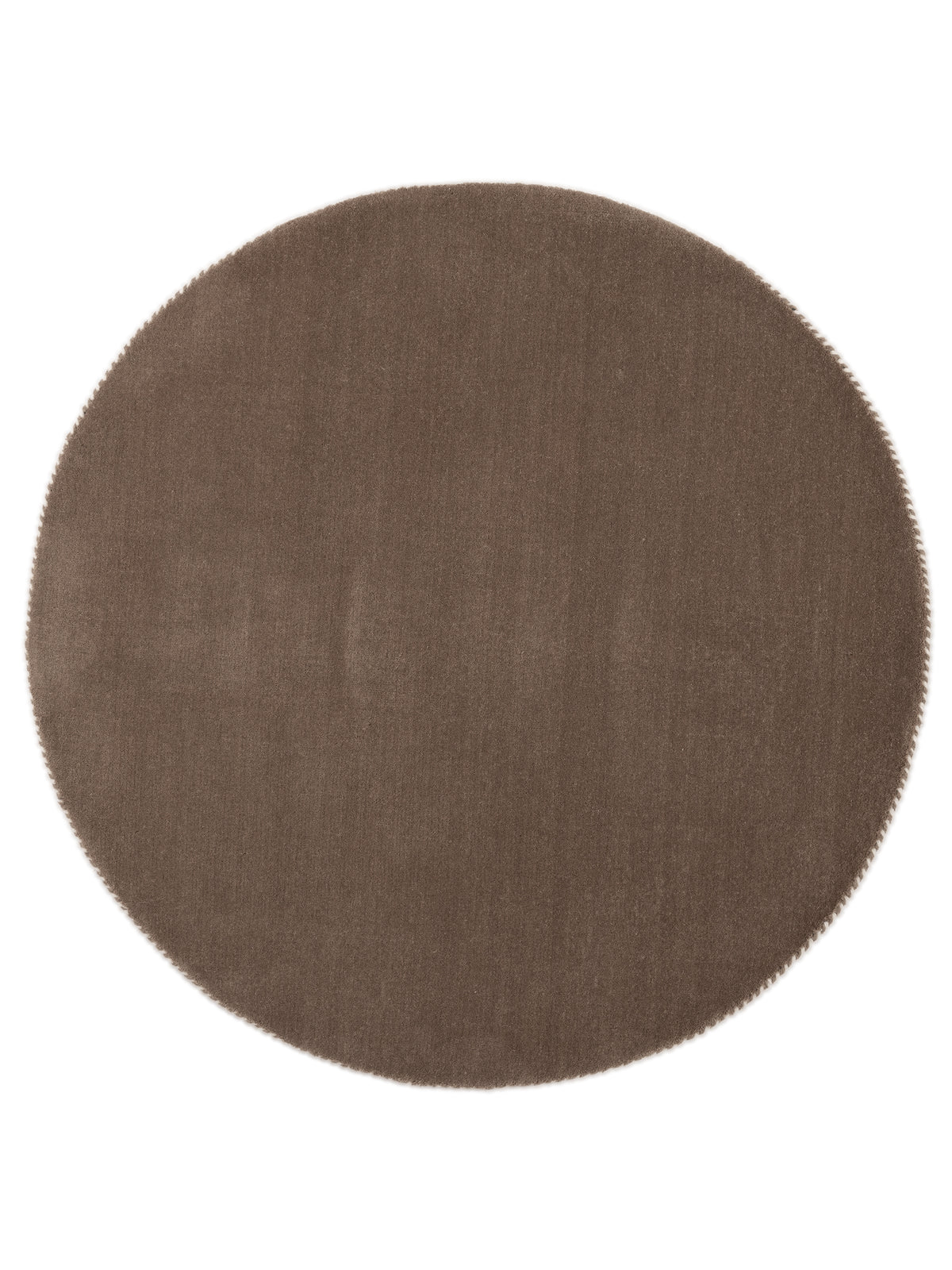 Wollteppich Gabbeh Lola Rund Taupe aus Wolle