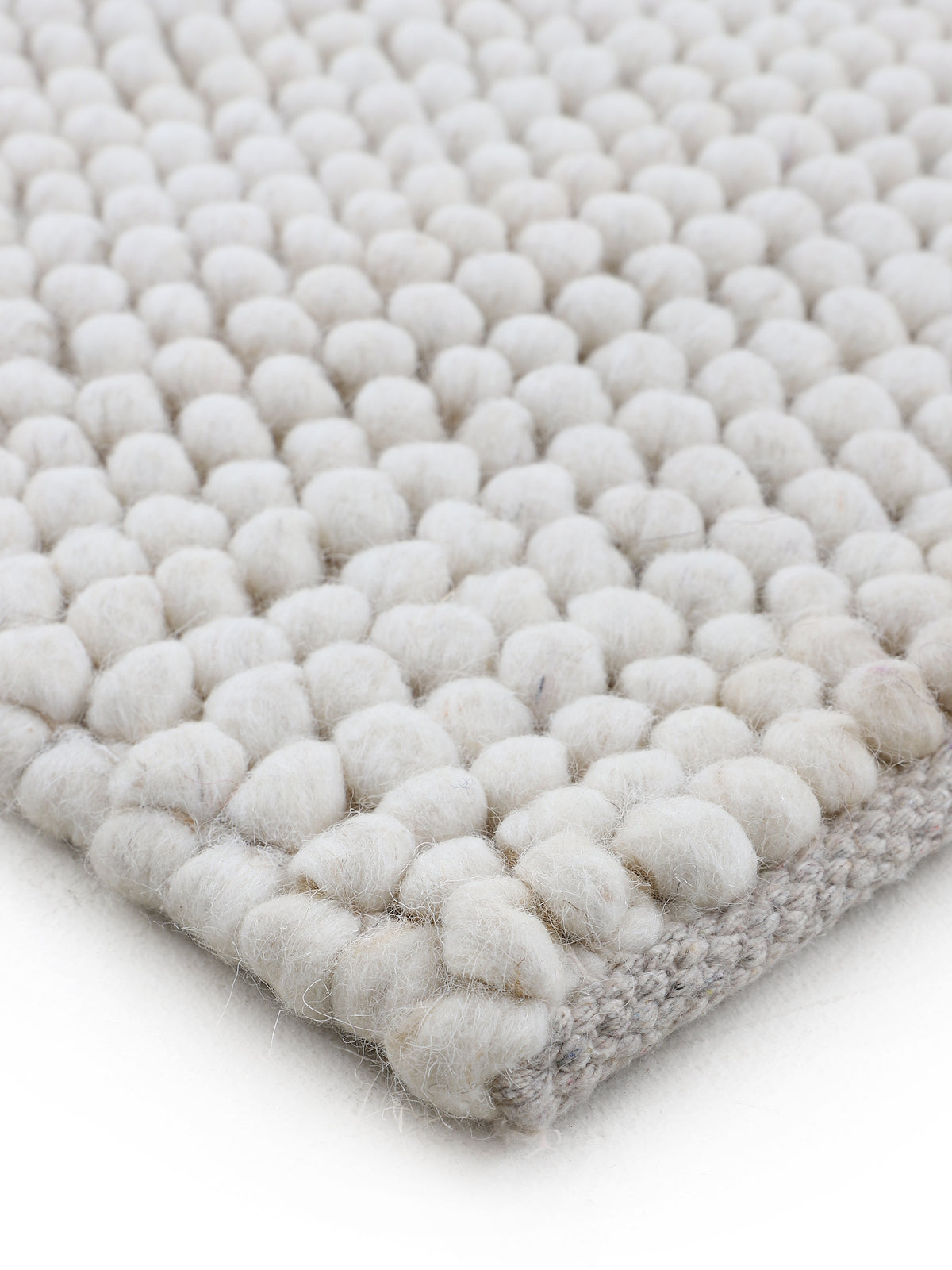 Wollteppich Calo Rund Creme in creme aus wolle