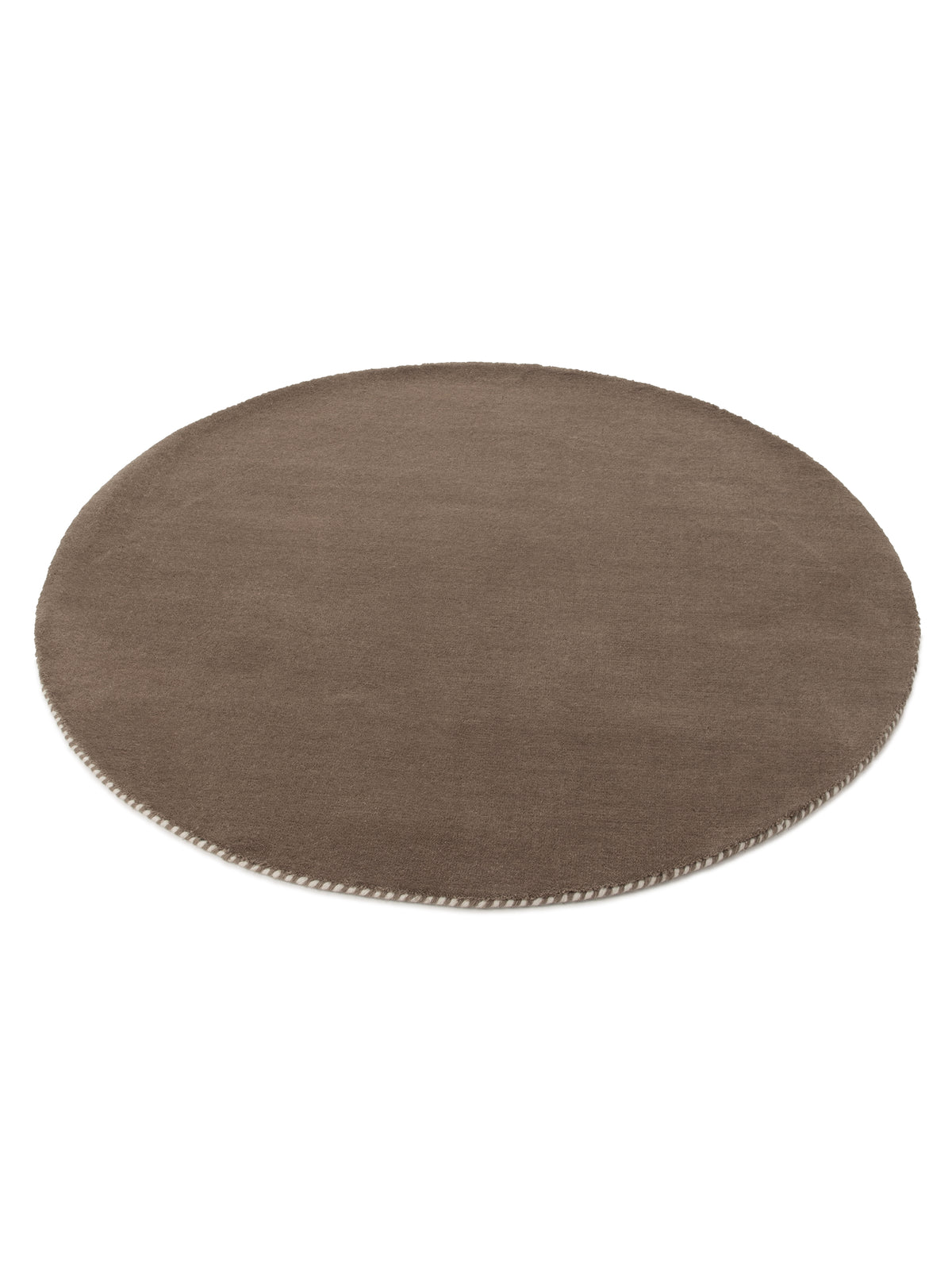 Wollteppich Gabbeh Lola Rund Taupe aus Wolle