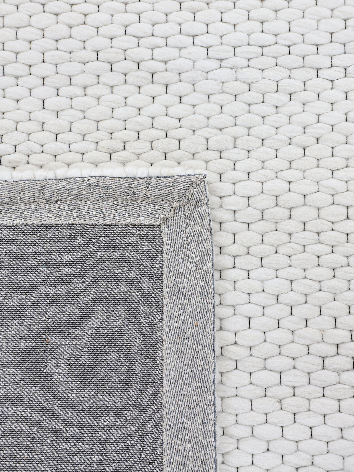 Wollteppich Sina Rund Creme in creme aus wolle