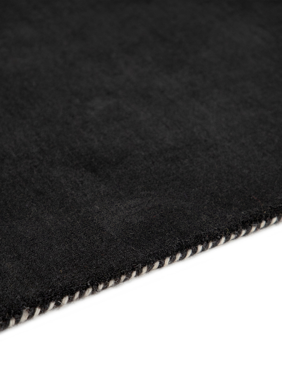 Wollteppich Gabbeh Uni Quadratisch Schwarz in schwarz aus wolle