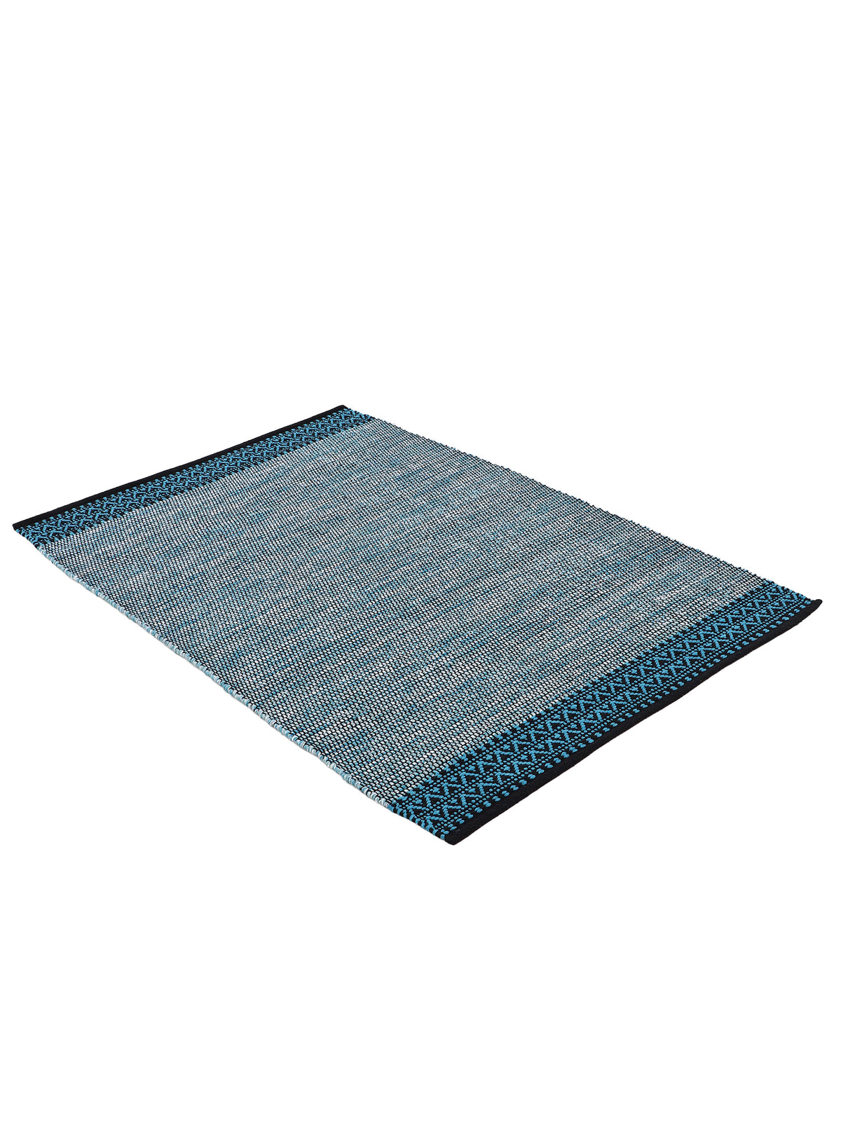 Flachgewebeteppich Kelim Mia Blau in blau aus baumwolle