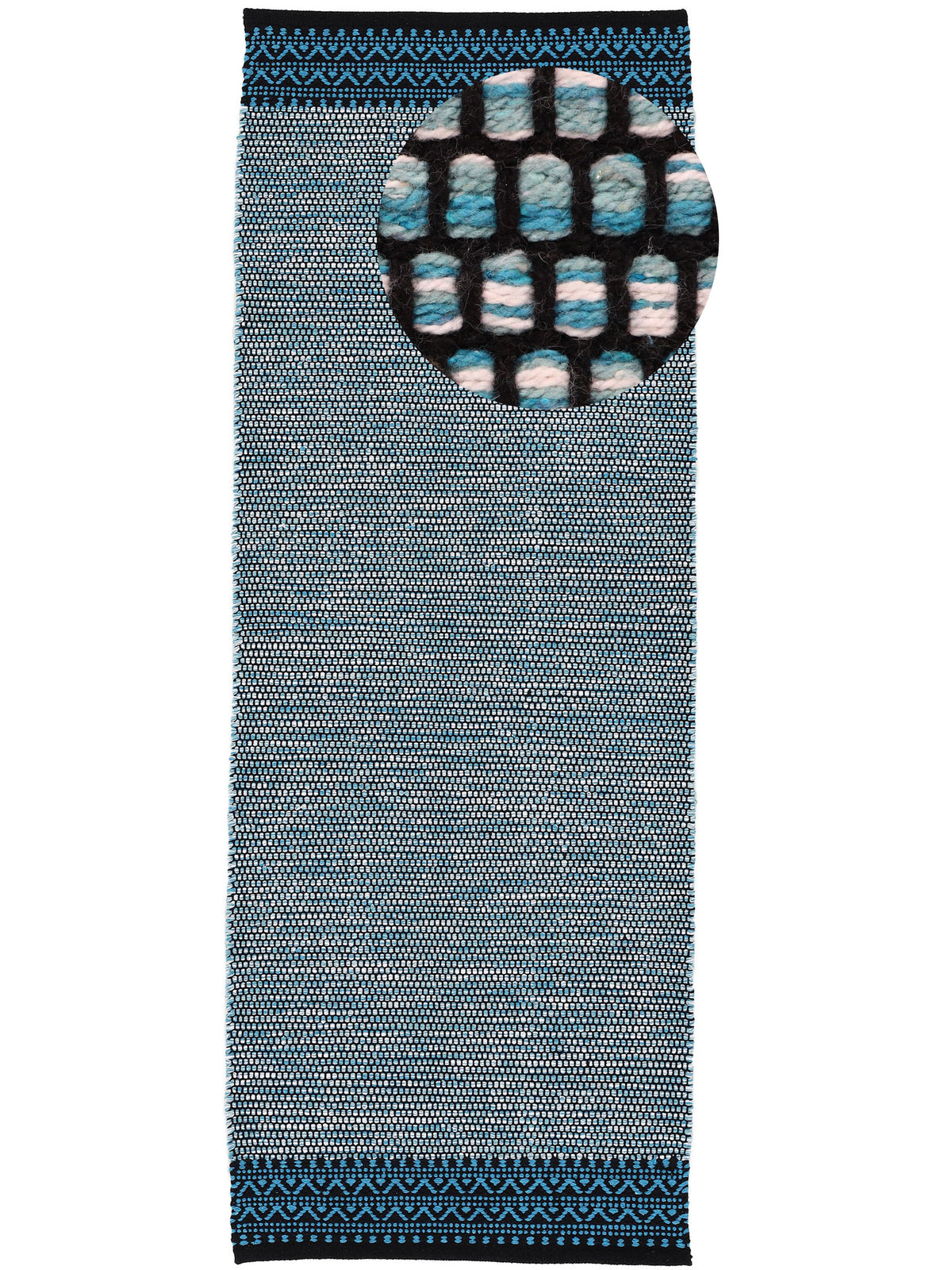 Flachgewebeteppich Kelim Mia Läufer Blau in blau aus baumwolle