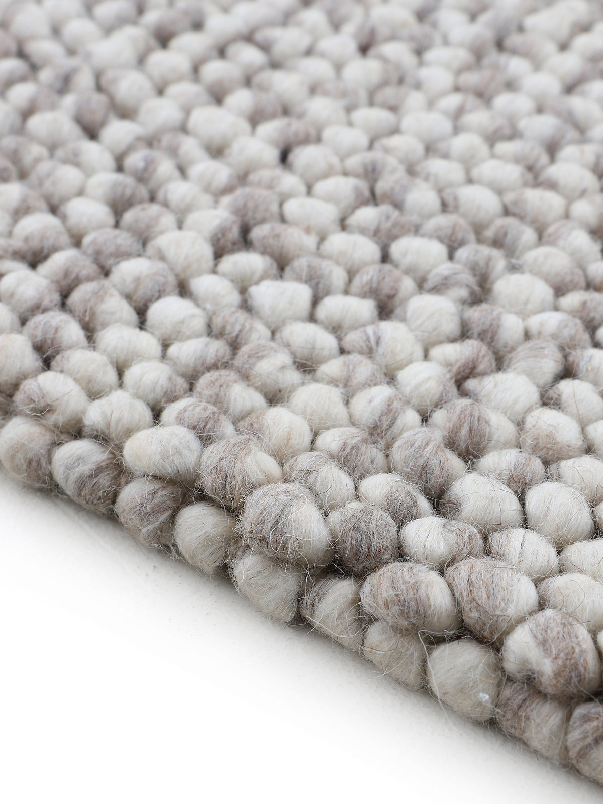 Wollteppich Calo Rund Beige in beige aus wolle