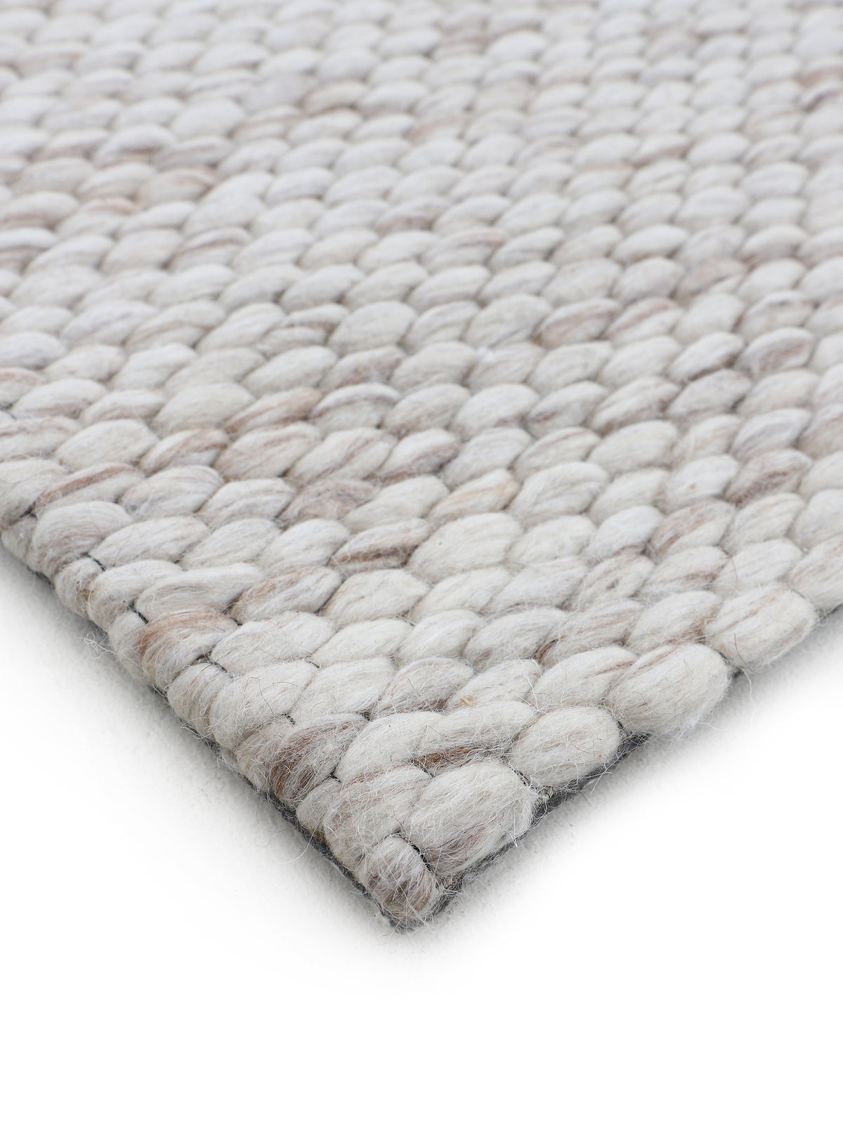 Wollteppich Sina Rund Beige meliert in beige-meliert aus wolle