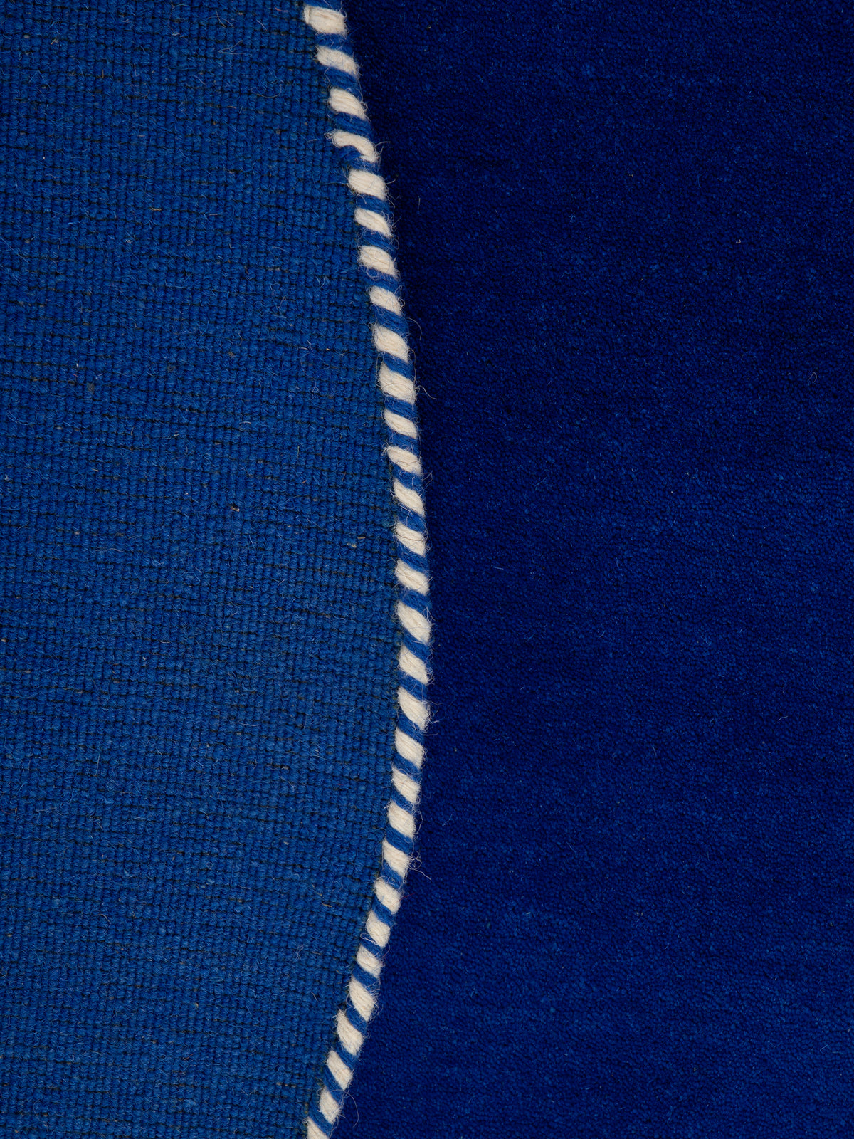 Wollteppich Gabbeh Lola Rund Blau aus Wolle