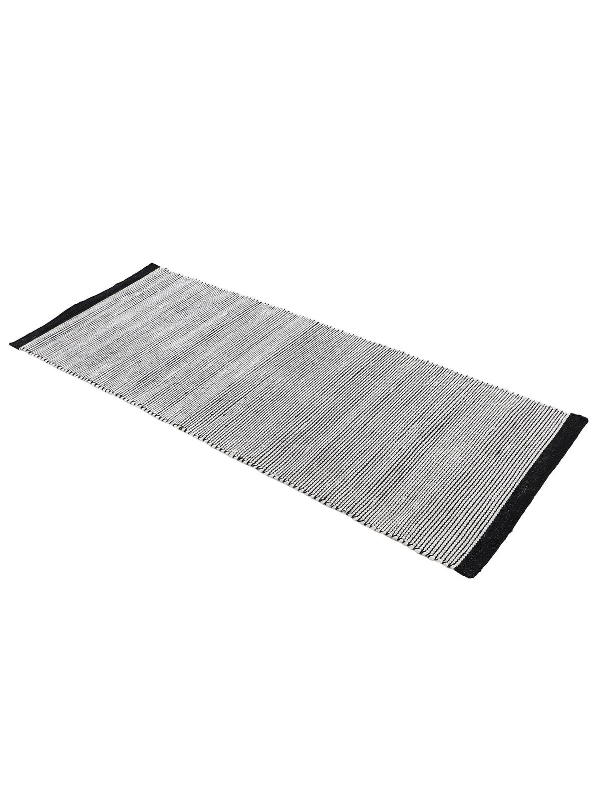 Wollteppich Mona Läufer Schwarz/Weiß