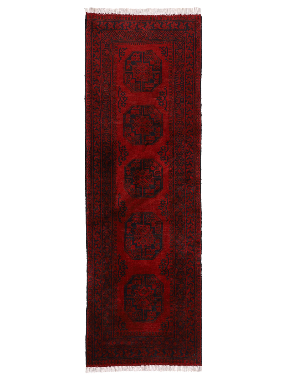 Afghan Akhche Läufer Teppich Rot