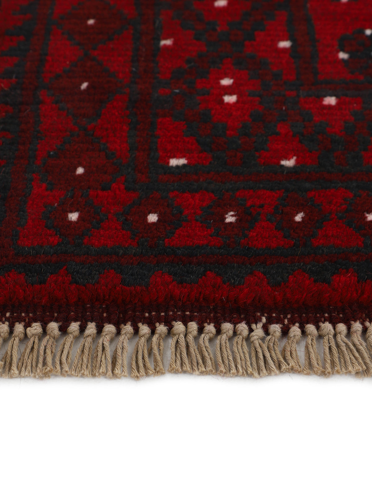 Afghan Akhche Bokhara Teppich Rot