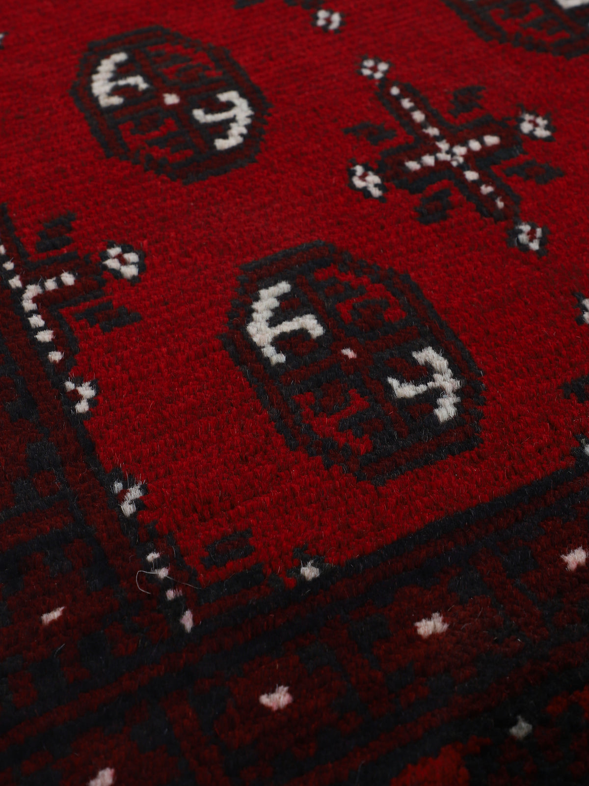 Afghan Akhche Bokhara Teppich Rot