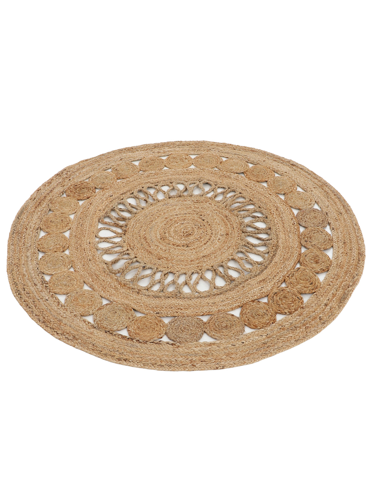 Juteteppich Ella Rund Beige