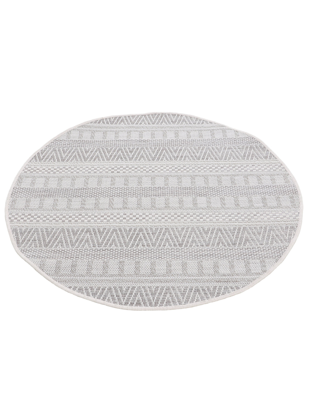 In- & Outdoor Teppich Boho Rund Beige