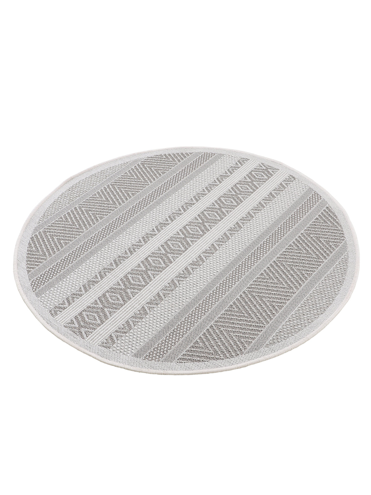 In- & Outdoor Teppich Boho Rund Beige
