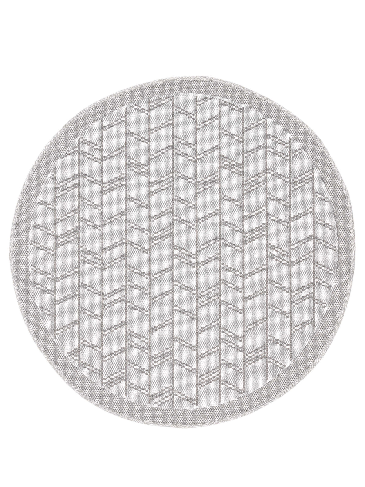 In- & Outdoor Teppich Boho Rund Beige