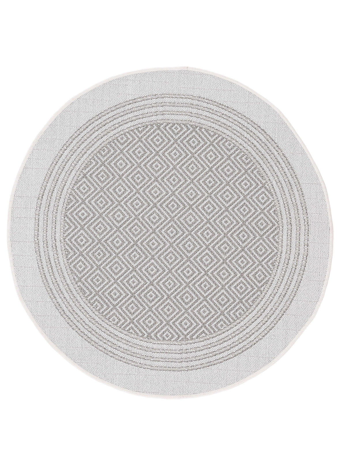 In- & Outdoor Teppich Boho Rund Beige