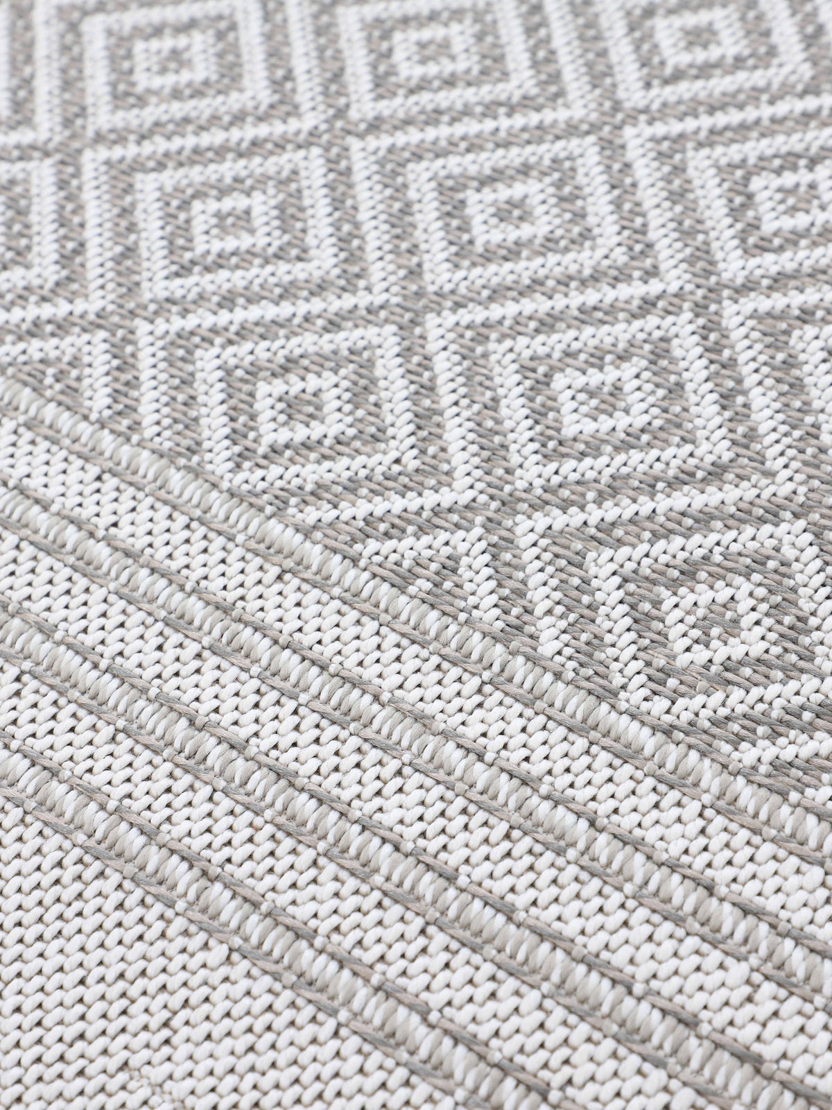 In- & Outdoor Teppich Boho Rund Beige