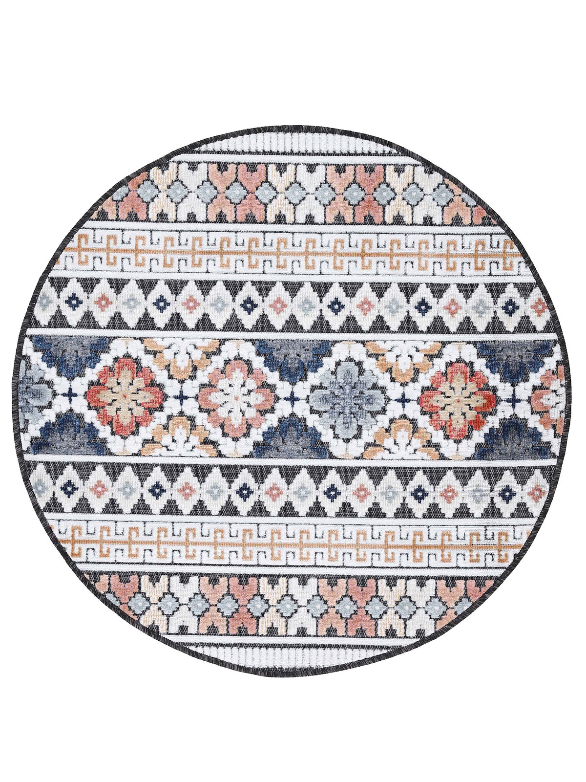 In- & Outdoor Teppich Deja Rund Dunkelblau