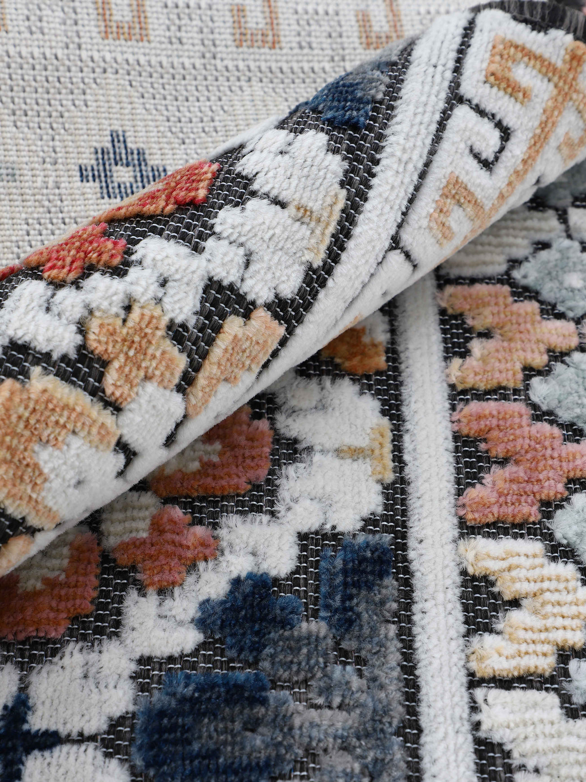 In- & Outdoor Teppich Deja Rund Dunkelblau