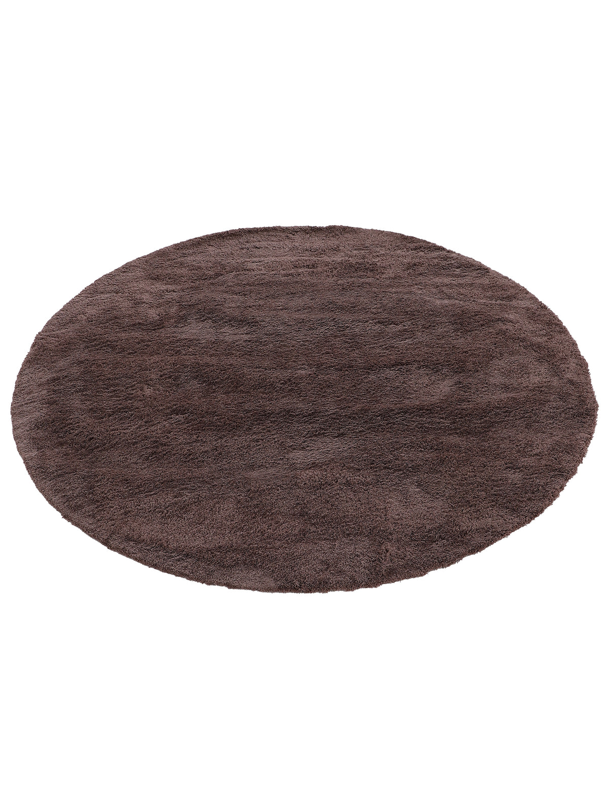 Hochflorteppich Silky Rund Braun