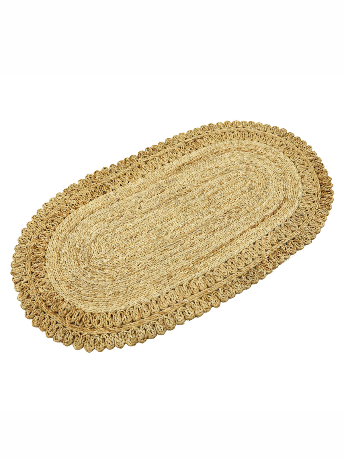 Juteteppich Luca Oval Hellbraun