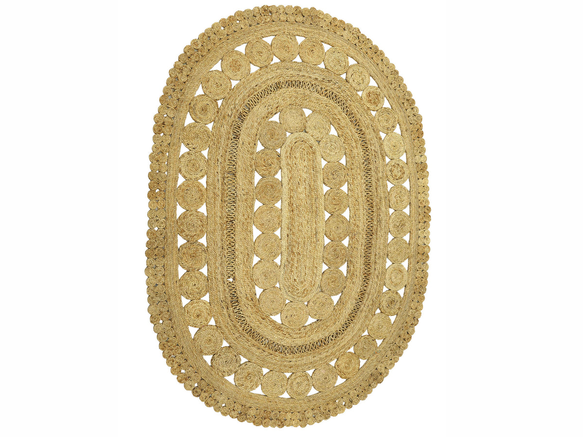 Juteteppich Finn Oval Hellbraun