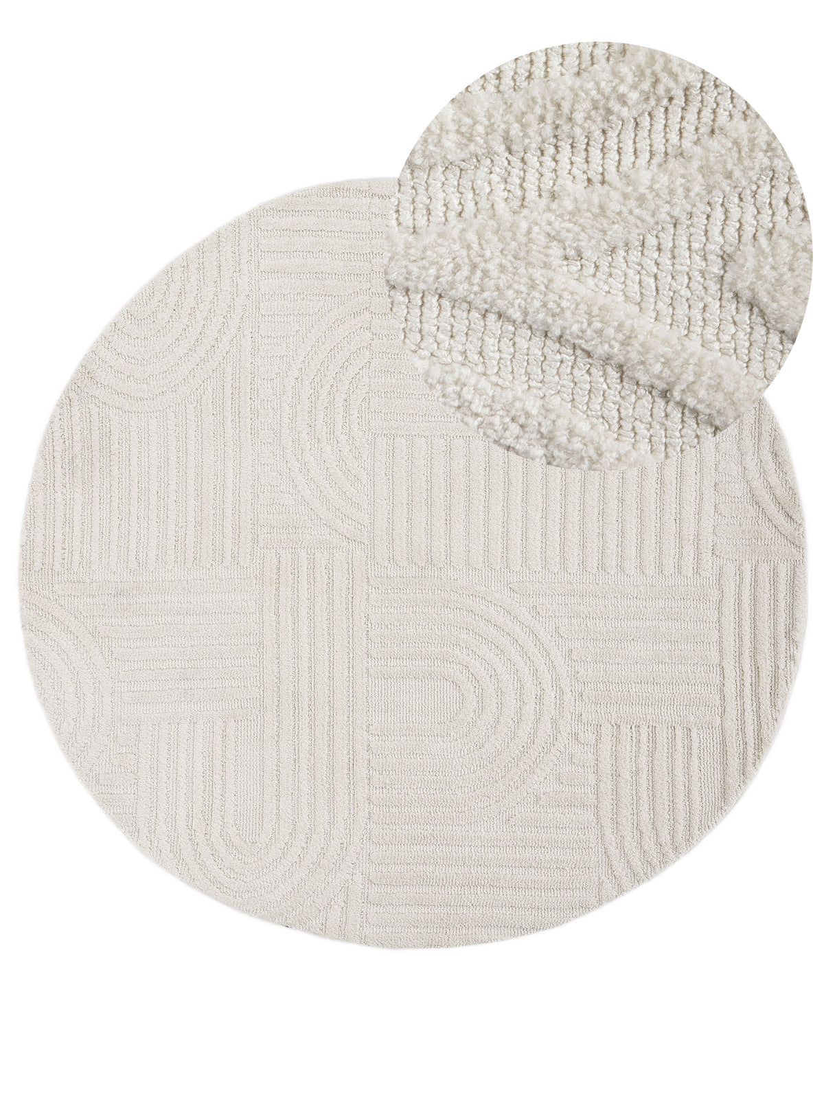 Teppich Holly Rund Creme