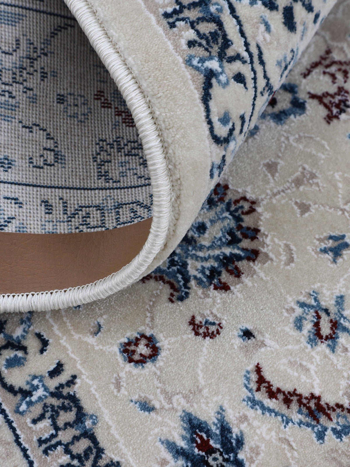 Teppich Nain Diane Rund Creme in creme aus kunstfaser