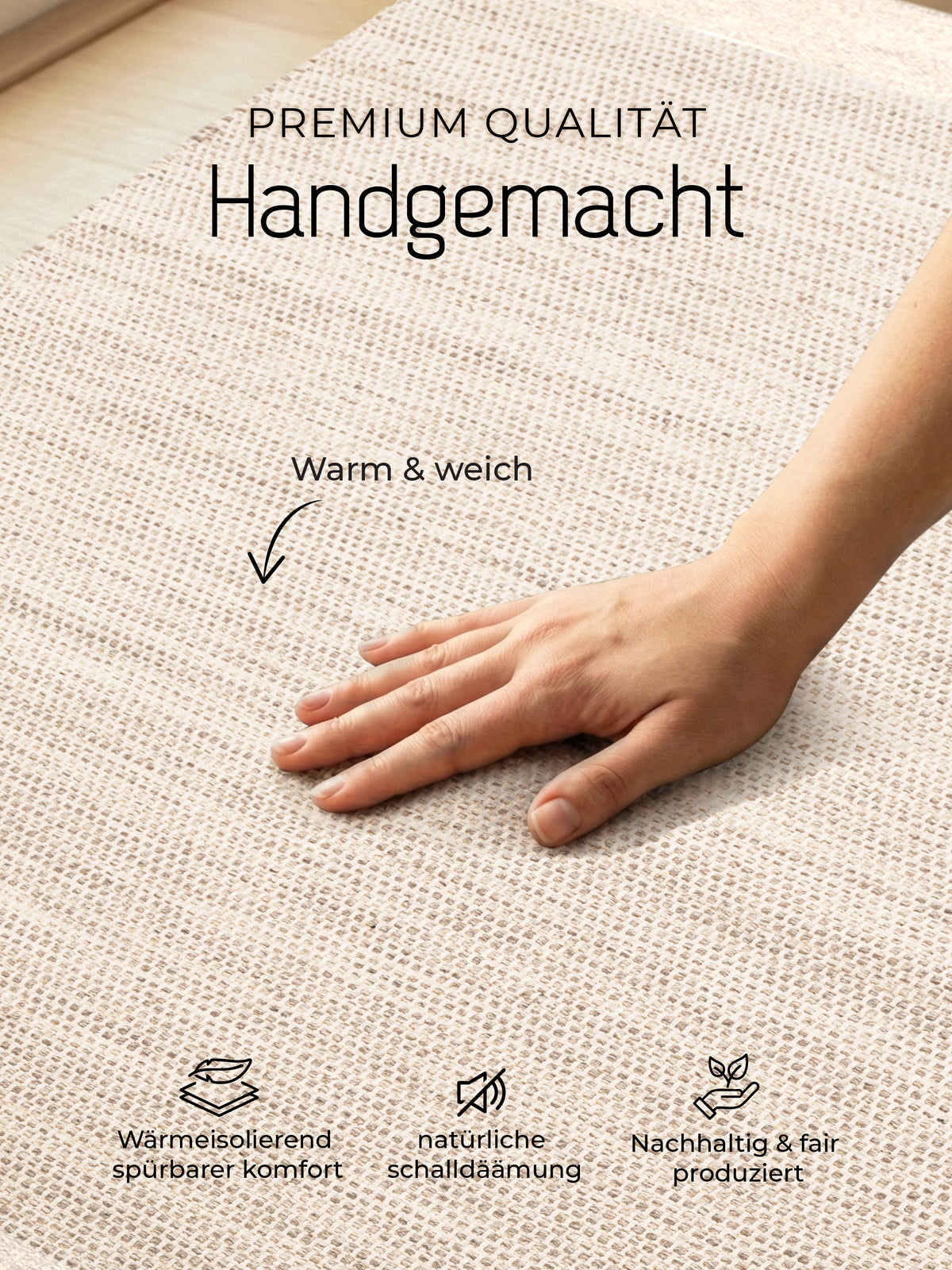 Wollteppich Lui Weiß