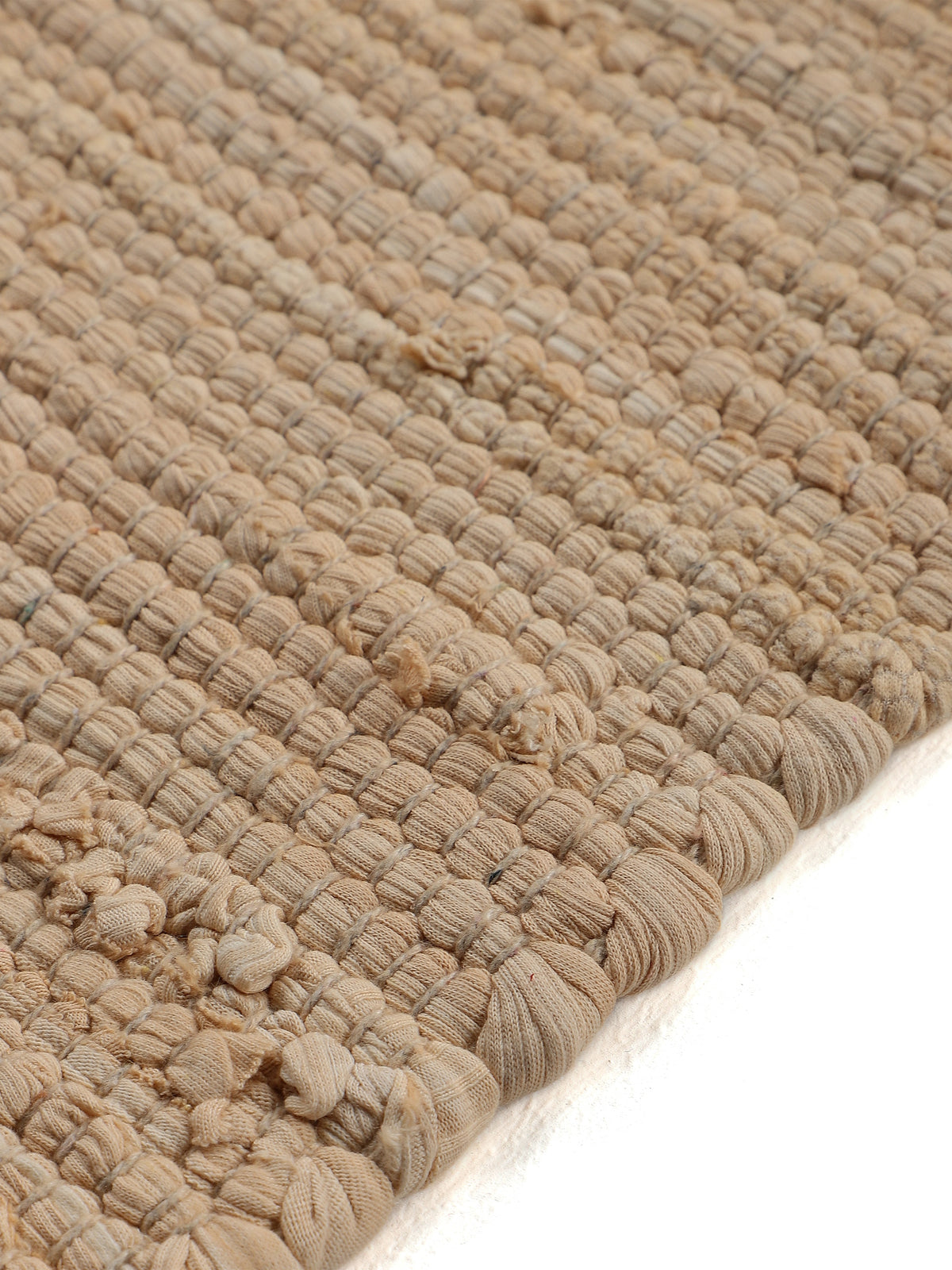 Kelim Chindi Uni Läufer Beige in beige aus baumwolle