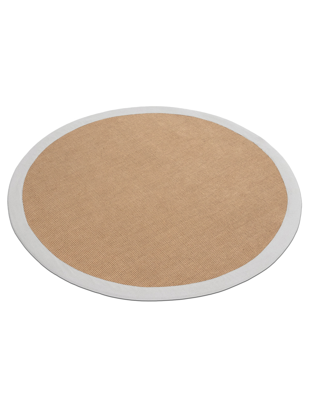 Sisalteppich Rund Weiß in weiß aus sisal/jute