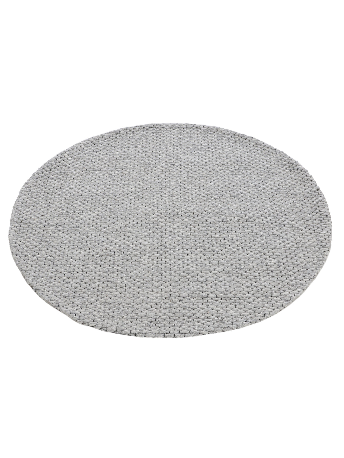 Wollteppich Sina Rund Grau in grau aus wolle