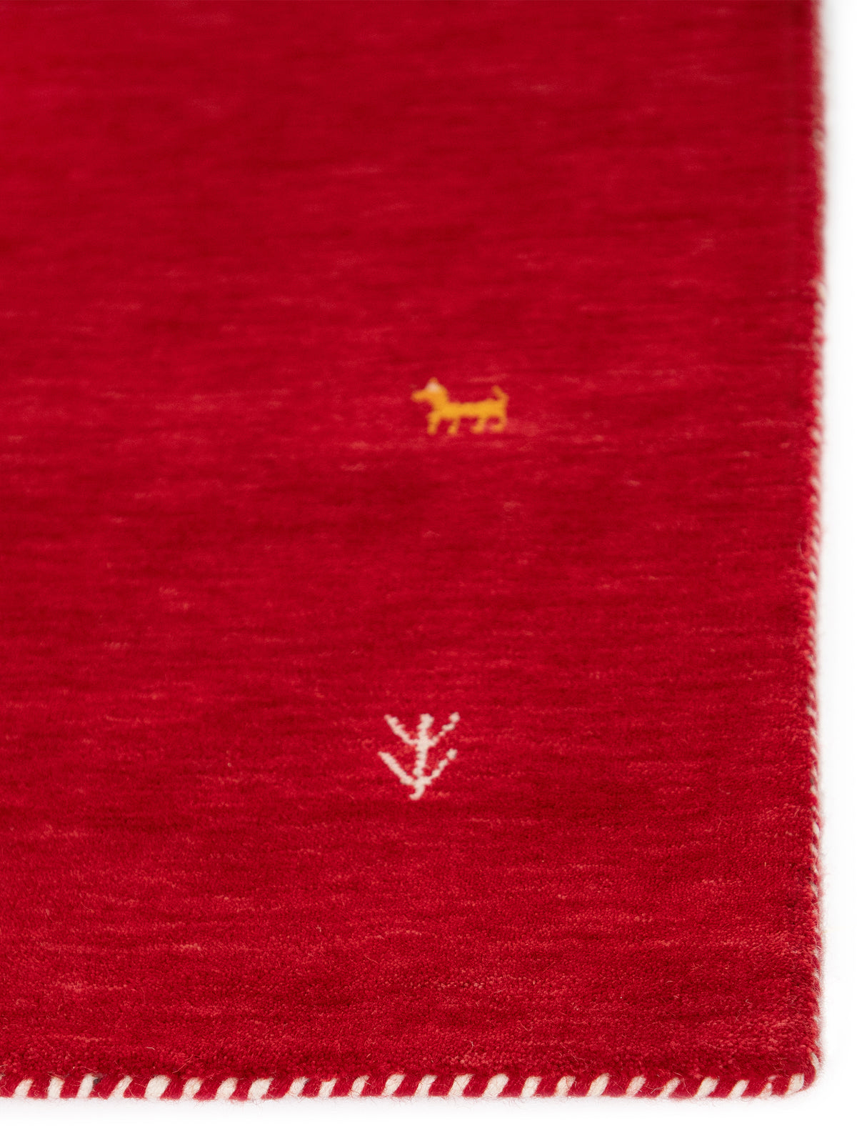 Wollteppich Gabbeh Uni Rot aus Wolle