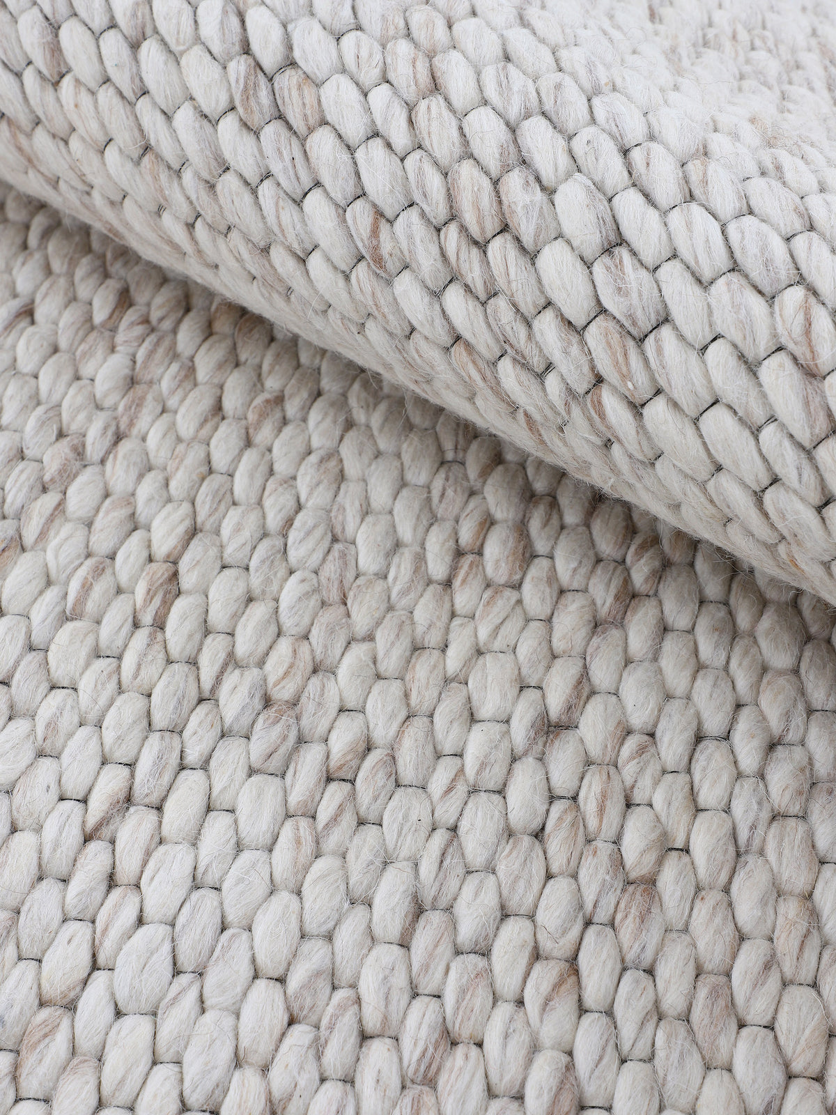 Wollteppich Sina Rund Beige meliert in beige-meliert aus wolle
