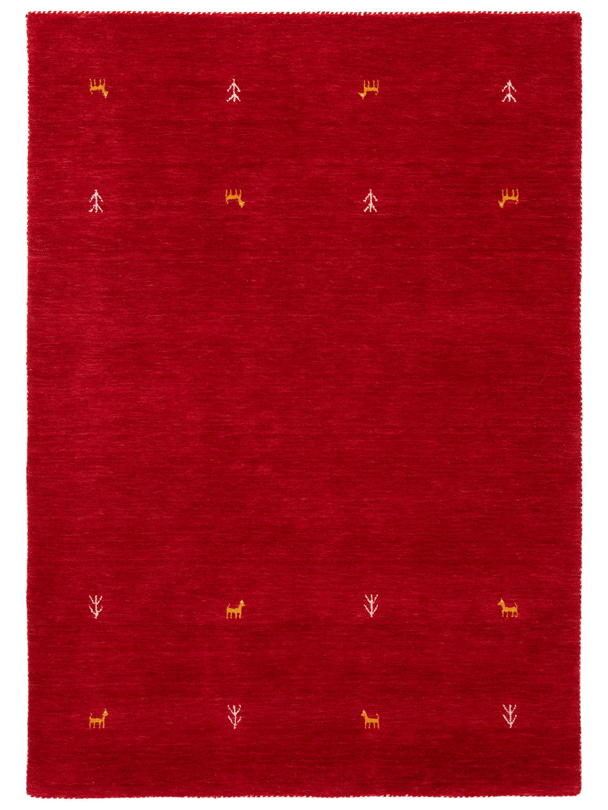 Wollteppich Gabbeh Uni Rot aus Wolle