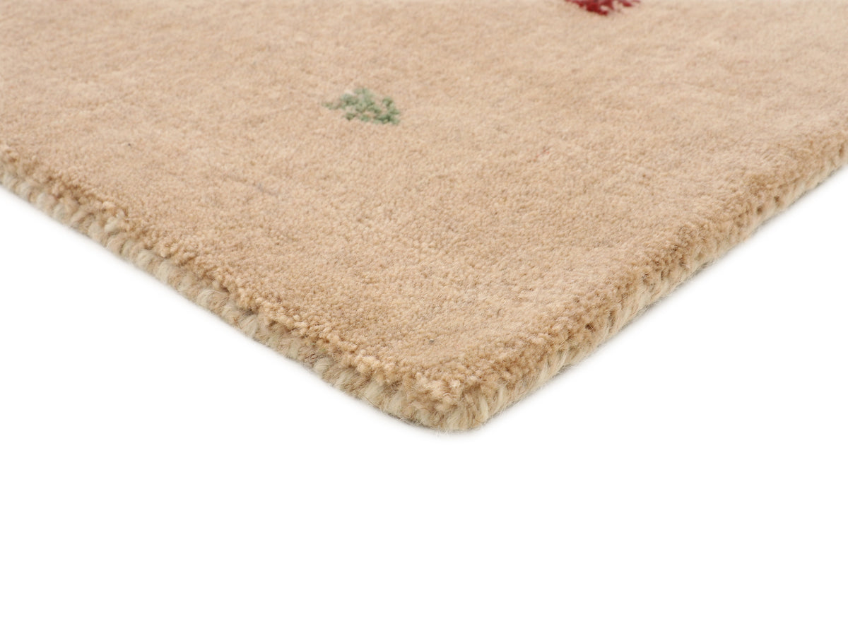 Wollteppich Gabbeh Uni Läufer Beige in beige aus wolle